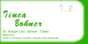 timea bohner business card
